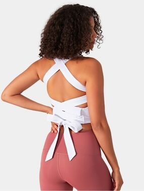 Airy Padded Tie Back Cool Touch Workout Cropped Tank Top